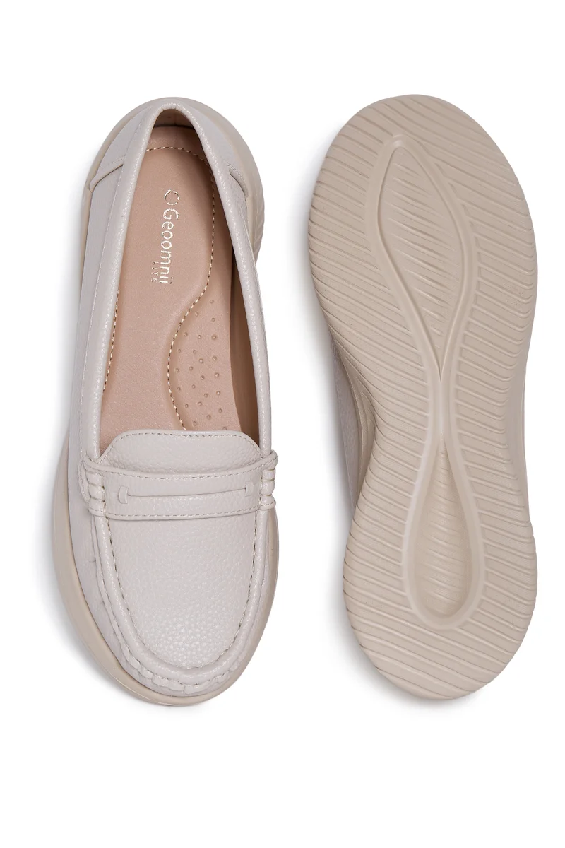 Geoomnii CREAM Geoomnii Closed Flat Shoes for Women – Comfortable Slip-On Ballet Flats for Office, Daily Wear & Casual Use for Women | Best Price UAE